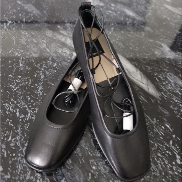 BRAND NEW DOLCE VITA RYDER  LEATHERC LACE UP BALLET FLATS - Picture 4 of 16